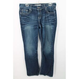 BKE Culture Jeans Womens 33L Blue Mid Rise Bootcut Denim